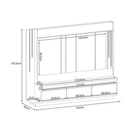 Estante Home Theater Montane - Off White / Cinamomo - Hb Móveis - 2