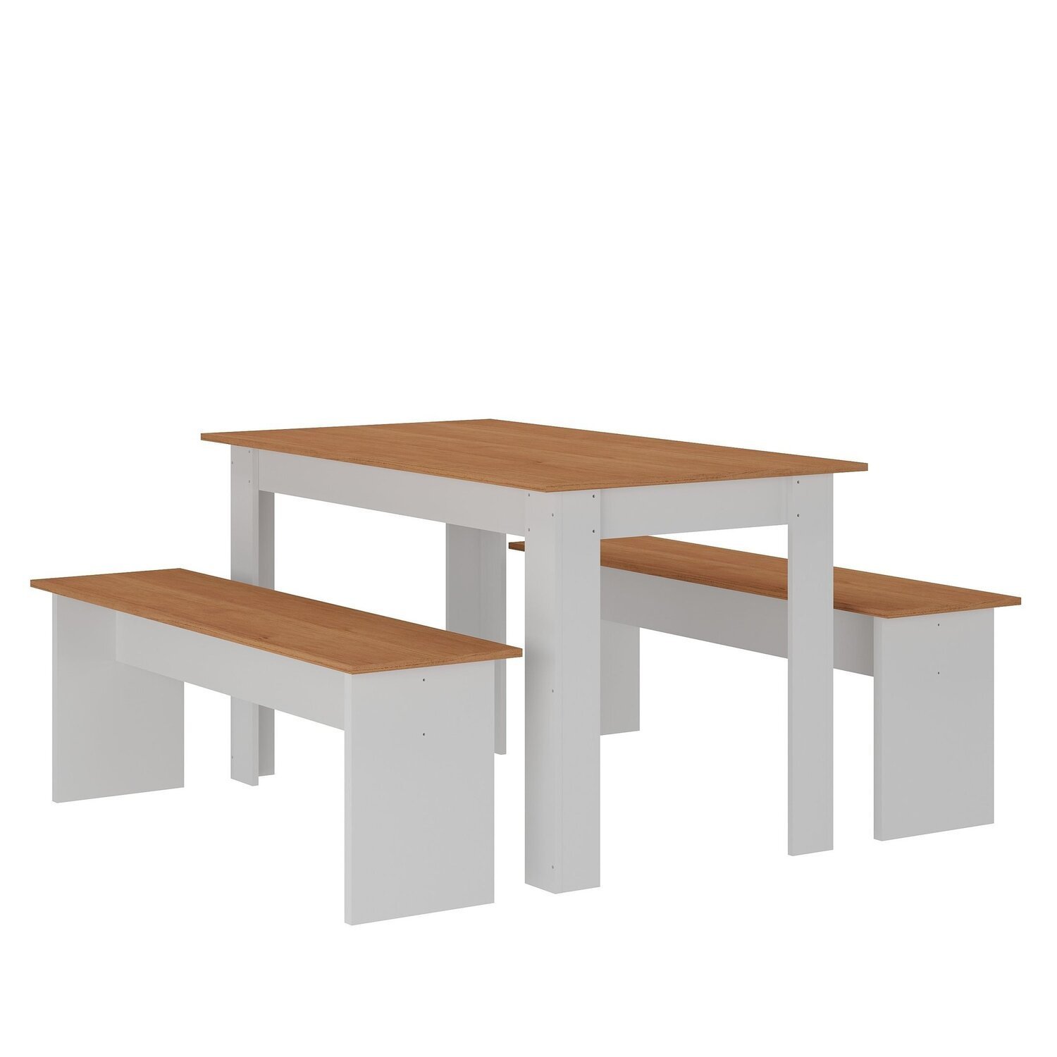 Conjunto Sala de Jantar 1 Mesa 135cm 2 Bancos Primor - 2