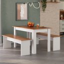 Ver imagem 1 de Conjunto Sala de Jantar 1 Mesa 135cm 2 Bancos Primor