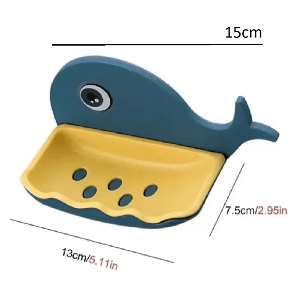 Ver imagem 2 de Saboneteira Infantil Adesivo de Plástico Baleia P/ Crianças:azul