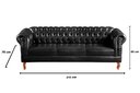 Ver imagem 3 de Conjunto Sofá Chesterfield 3 Lugares + 1 Poltrona Dom Pedro Preto