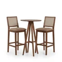 Ver imagem 2 de Kit Mesa Bistrô com 2 Banquetas Sila Marrom/Mel
