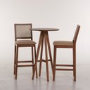 Ver imagem 3 de Kit Mesa Bistrô com 2 Banquetas Sila Marrom/Mel