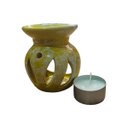 Ver imagem 1 de Difusor Rechaud de Cerâmica Folha C/ Vela - Amarelo Or com Amor