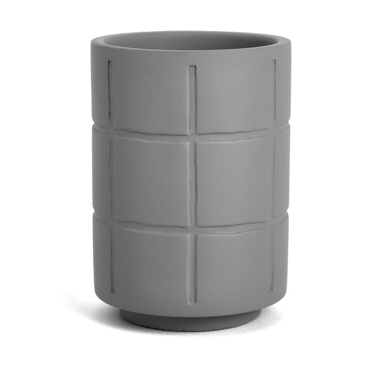 Copo Porta Escova de Dente em Cimento Cinza 11,5cm 17401 Mart
