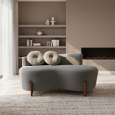 Ver imagem 1 de Namoradeira Sofá Feijão Lounge 120cm Orgânica Suede Cinza
