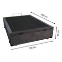 Ver imagem 5 de Box Baú Casal 138x188 Blindado Suede Cinza Cor Cinza Suede
