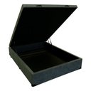 Ver imagem 1 de Box Baú Casal 138x188 Blindado Suede Cinza Cor Cinza Suede