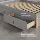 Ver imagem 3 de Cama Casal 4 Gavetas Íris CabeCasa MadeiraOriginals Cinza/Marrom