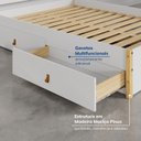 Ver imagem 3 de Cama Casal 4 Gavetas Íris CabeCasa MadeiraOriginals Branco/Marrom