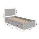 Ver imagem 2 de Cama Solteiro 2 Gavetas Íris CabeCasa MadeiraOriginals Cinza/Marrom