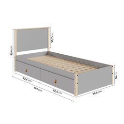 Cama Solteiro 2 Gavetas Íris CabeCasa MadeiraMadeira - 2