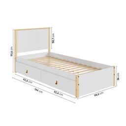 Cama Solteiro 2 Gavetas Íris CabeCasa MadeiraMadeira - 2
