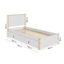 Ver imagem 2 de Cama Solteiro 2 Gavetas Íris CabeCasa MadeiraOriginals Branco/Marrom