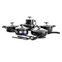 Ver imagem 1 de Jogo De Panelas Cerâmica 9 Peças Fogão Indução Tampa Vidro