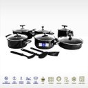 Ver imagem 2 de Jogo De Panelas Cerâmica 9 Peças Fogão Indução Tampa Vidro