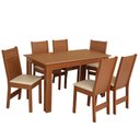 Ver imagem 2 de Conjunto Mesa Retangular Pérola com 6 Cadeiras Paraty Fosca - Bagum Bege Naturalle
