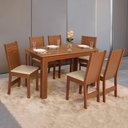 Ver imagem 1 de Conjunto Mesa Retangular Pérola com 6 Cadeiras Paraty Fosca - Bagum Bege Naturalle
