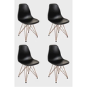 Ver imagem 6 de Mesa Industrial Base Ferro Cobre em V Tampo 137x90 Branco 4 Cadeiras Eames Assento Preto Ferro Cobre