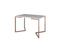 Ver imagem 3 de Mesa Industrial Base Ferro Cobre em V Tampo 137x90 Branco 4 Cadeiras Eames Assento Preto Ferro Cobre
