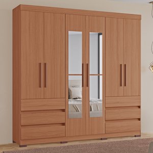 Guarda-roupas Panamá 100% Mdf Tuboarte 6 Portas 6 Gavetas e Espelho