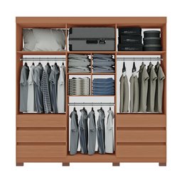 Guarda-roupas Panamá 100% Mdf Tuboarte 6 Portas 6 Gavetas e Espelho - 3