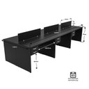 Ver imagem 2 de Estação de Trabalho 6 Lugares Mesa Escritório 140x60cm com Gaveteiro 2 Gavetas Flex - Preto