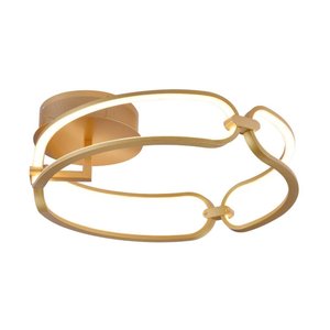 Plafon 60cm 60w 3k Bivolt Metal Escovado Dourado Sindora