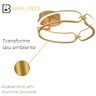 Plafon 60cm 60w 3k Bivolt Metal Escovado Dourado Sindora - 3