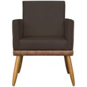 Ver mais imagens de Poltrona Decorativa para Sala Recepção Escritório Consultório Lis Corino Peroba e Suede
