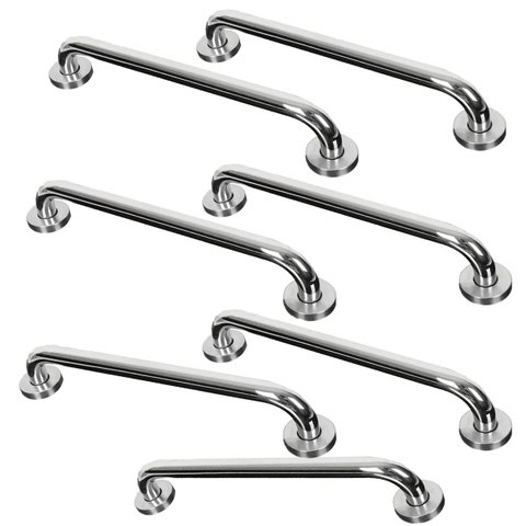 Barra Alça Apoio 50cm Aço Inox Kit 6 Uni Segurança Idoso Cadeirante Gestante Banheiro Box Suporte An