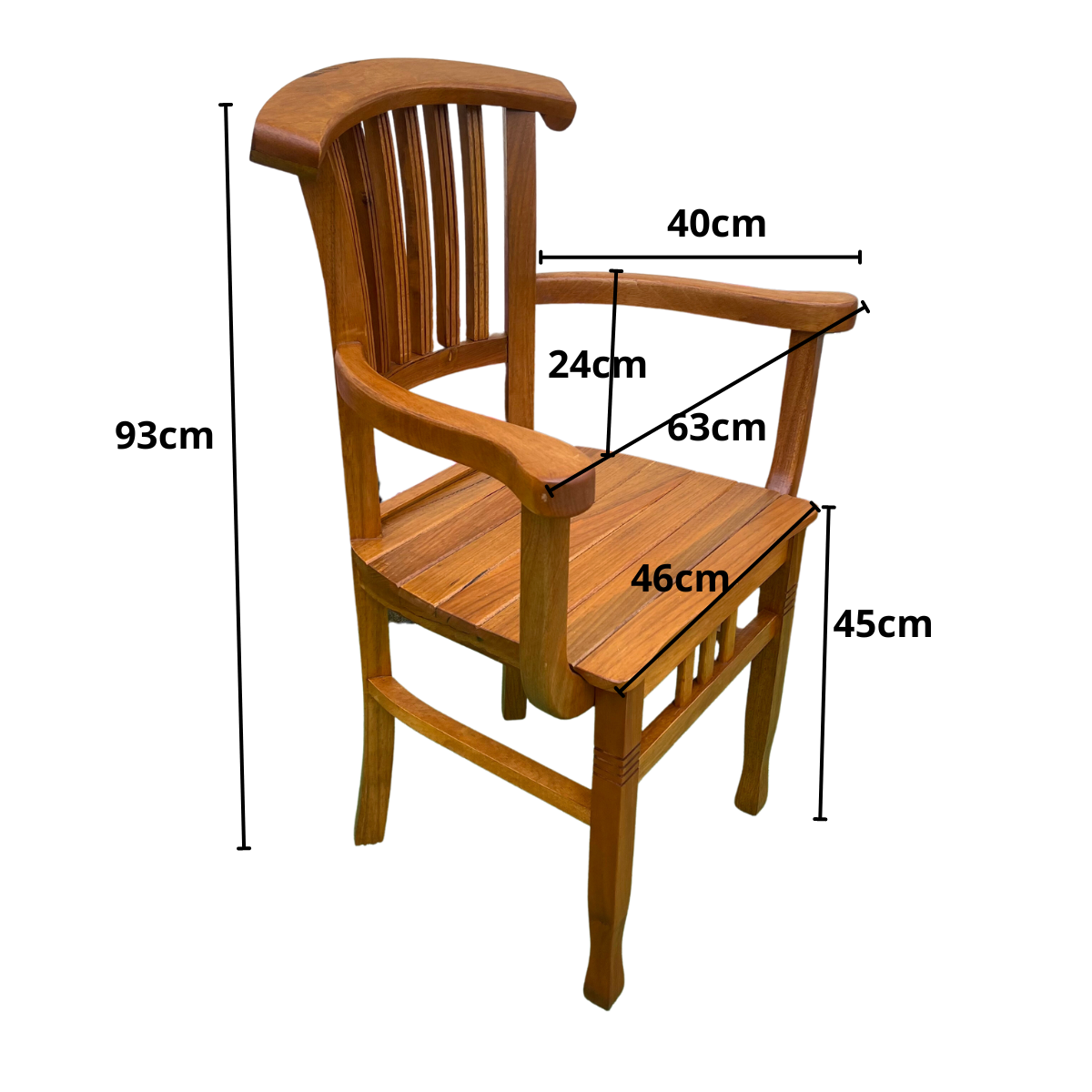 Ver imagem 2 de Cadeira Leque com Braço para Mesa de Jantar em Madeira de Demolição Sudeste Rústico