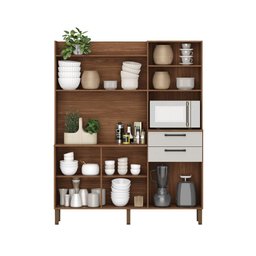 Cozinha Ravena - 5 Portas 2 Gavetas com Espaço para Micro-ondas - Kits Paraná - 3