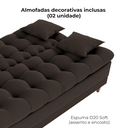 Ver imagem 6 de Sofa Cama 2 Lugares 185 Cm Duda Veludo Light B255 Marrom Milani Store