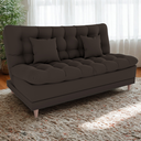 Ver imagem 2 de Sofa Cama 2 Lugares 185 Cm Duda Veludo Light B255 Marrom Milani Store