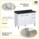 Ver imagem 6 de Balcão de Cozinha 3 Portas e 1 Gaveta 116,2cm Branco