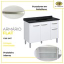 Ver imagem 5 de Balcão de Cozinha 3 Portas e 1 Gaveta 116,2cm Branco