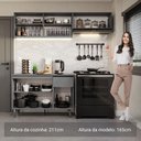 Ver imagem 6 de Armário de Cozinha Compacta 200cm Cinza Nice Madesa 03