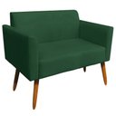 Ver imagem 1 de Poltrona Namoradeira Decorativa Isabella Pés Palito Madeira Suede Verde - Gran Belo