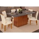 Ver imagem 1 de Cozinha Completa Canes Tampo Madeirado C/ Vidro Curvo 170x90cm e 6 Cadeiras Lia Freijo/cinza Urbano