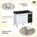 Ver imagem 5 de Balcão de Cozinha 3 Portas e 1 Gaveta 116,2cm Branco/Preto
