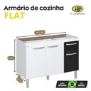 Ver imagem 4 de Balcão de Cozinha 3 Portas e 1 Gaveta 116,2cm Branco/Preto