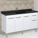 Ver imagem 3 de Balcão de Cozinha 3 Portas e 1 Gaveta 143 cm Branco