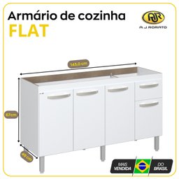 Balcão de Cozinha 3 Portas e 1 Gaveta 143 cm   - 4