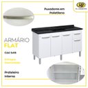 Ver imagem 6 de Balcão de Cozinha 3 Portas e 1 Gaveta 143 cm Branco