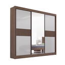 Ver imagem 1 de Guarda Roupa Mdf Cristal Ripado 3 Portas Castanho Off White