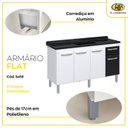 Ver imagem 5 de Balcão de Cozinha 3 Portas e 1 Gaveta 143cm Branco/Preto
