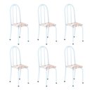Ver imagem 1 de Kit 6 Cadeiras Tubular 96x36x41 cm Iris B Branco/Botanic Bege