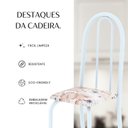 Ver mais imagens de Kit 6 Cadeiras Tubular 96x36x41 cm Iris B Branco/Botanic Bege