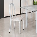 Ver imagem 2 de Kit 6 Cadeiras Tubular 96x36x41 cm Iris B Branco/Botanic Bege